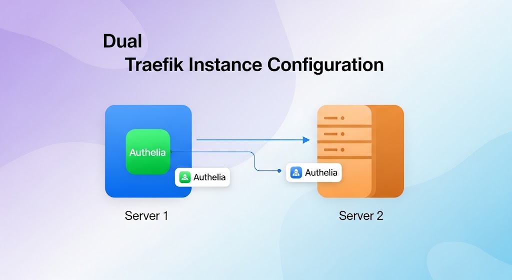 Traefik with Fallback Routing and Authelia Authentication on Dual Servers